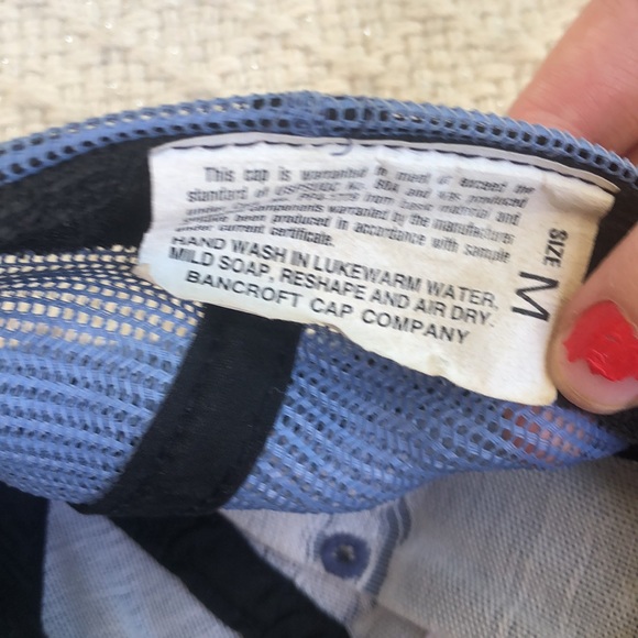 Vintage SnapBack United States Postal Service Hat USPS Mail Man Blue Made in USA - Picture 5 of 6